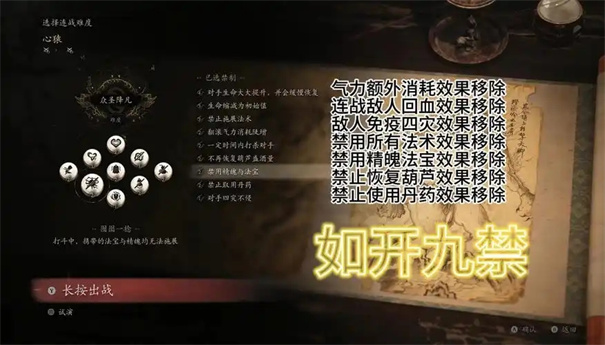 黑神话悟空九禁是什么意思