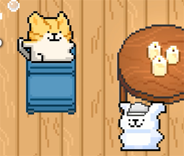 线条小狗动物温泉怎么全屏